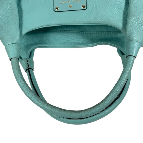 KATE SPADE Turquoise Aqua Leather Stevie Berkshire Road Slouchy Shoulder Bag - Picture 7 of 16